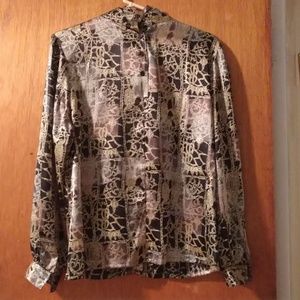 Vintage blouse with elevated neckline